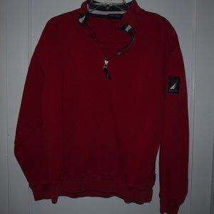 NAUTICA RED QUARTER ZIP  SWEATSHIRT JACKET MEDIUM